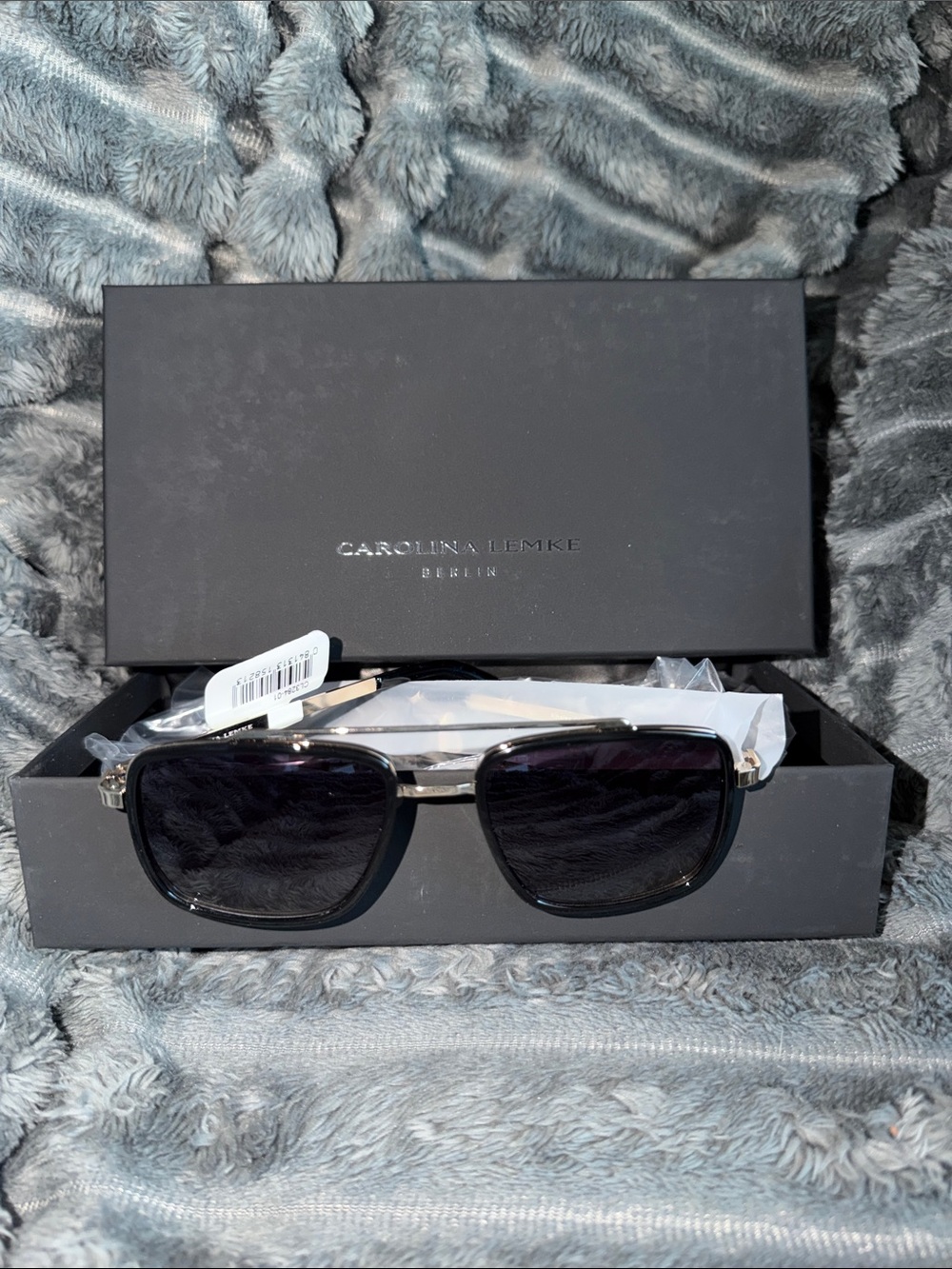 Carolina Lemke Berlin Black Square Unisex Sunglasses
